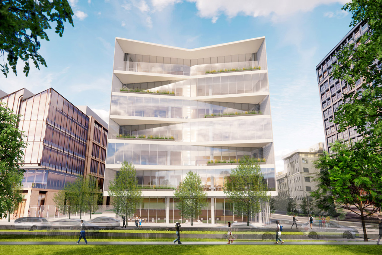 The IGI-Bakar Labs building. Architect's rendering as seen from campus